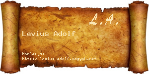 Levius Adolf névjegykártya